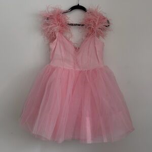 Fashion‎ Nova Pink Feathered Kids Dance Costume